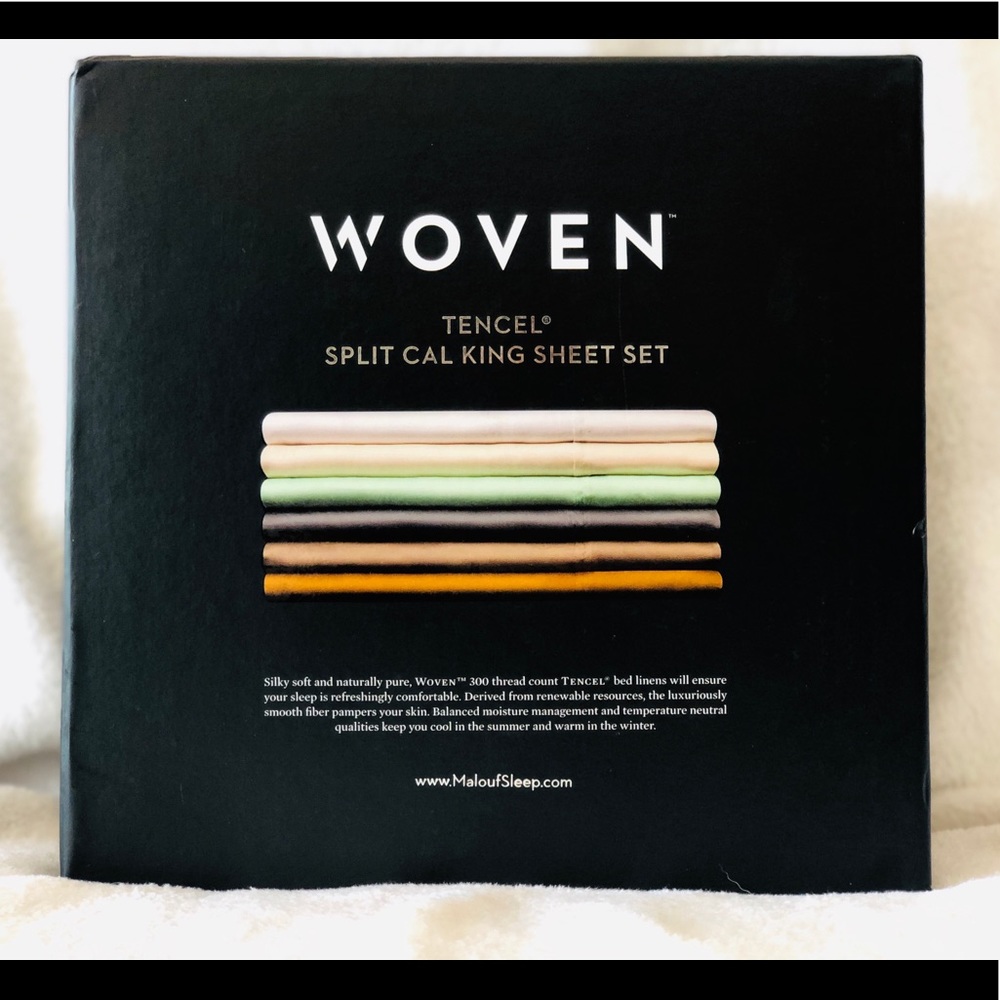WOVEN TENCEL SPLIT CAL KING SHEET SET